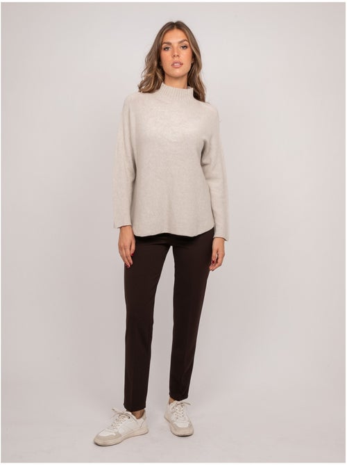 Jersey de punto oversize con cuello alto kaleta - Kiabi Jersey de punto oversize con cuello alto kaleta - Kiabi