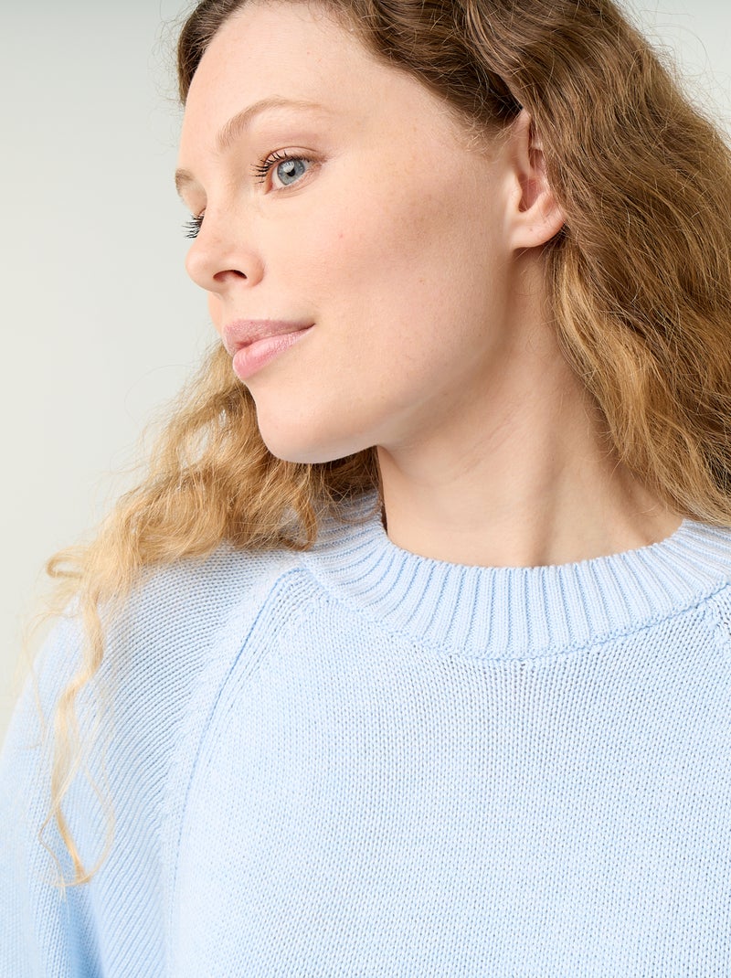 Jersey de punto oversize con sisas caídas Azul - Kiabi
