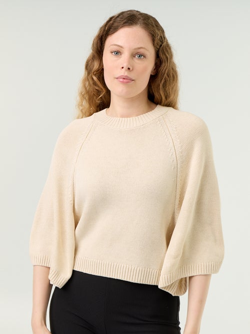 Jersey de punto oversize con sisas caídas - Kiabi Jersey de punto oversize con sisas caídas - Kiabi