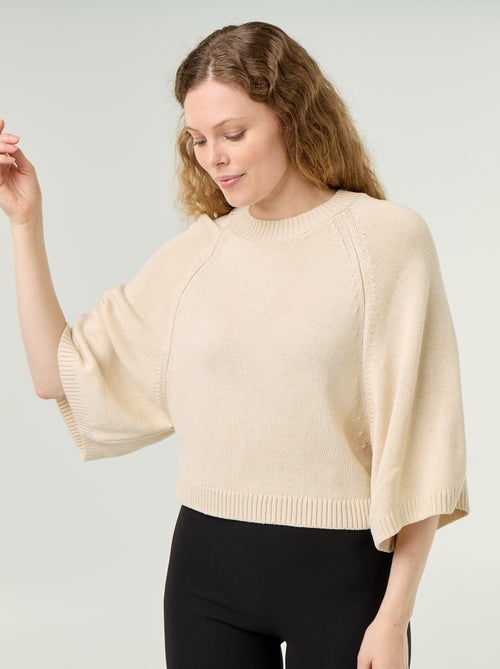 Jersey de punto oversize con sisas caídas - Kiabi Jersey de punto oversize con sisas caídas - Kiabi