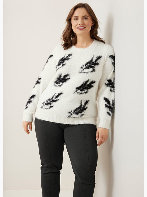 Jersey de punto pelo en jacquard de manga larga - Afibel - Kiabi