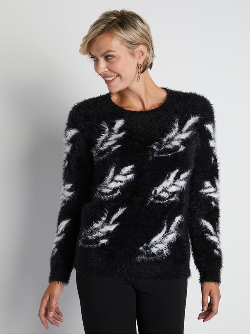 Jersey de punto pelo en jacquard de manga larga - Afibel - Kiabi