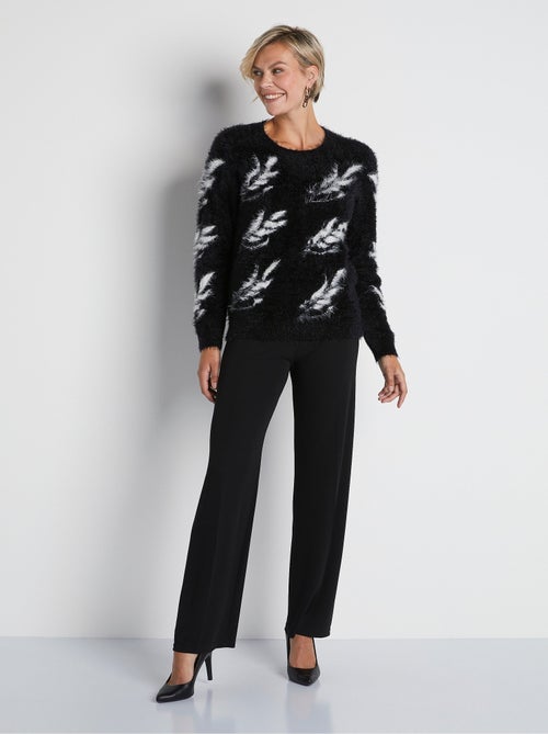 Jersey de punto pelo en jacquard de manga larga - Afibel - Kiabi