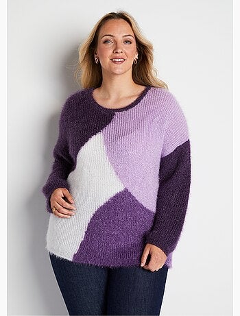 Suave jersey de punto con bloques de color - Afibel