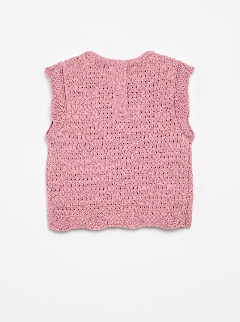 Jersey de punto sin mangas Rosa - Kiabi