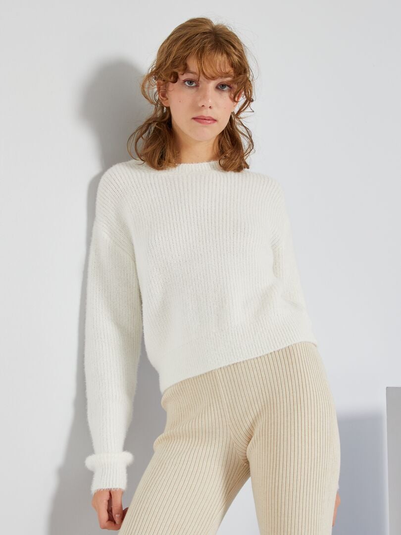 Jersey de punto suave blanco nieve Kiabi 12.00€