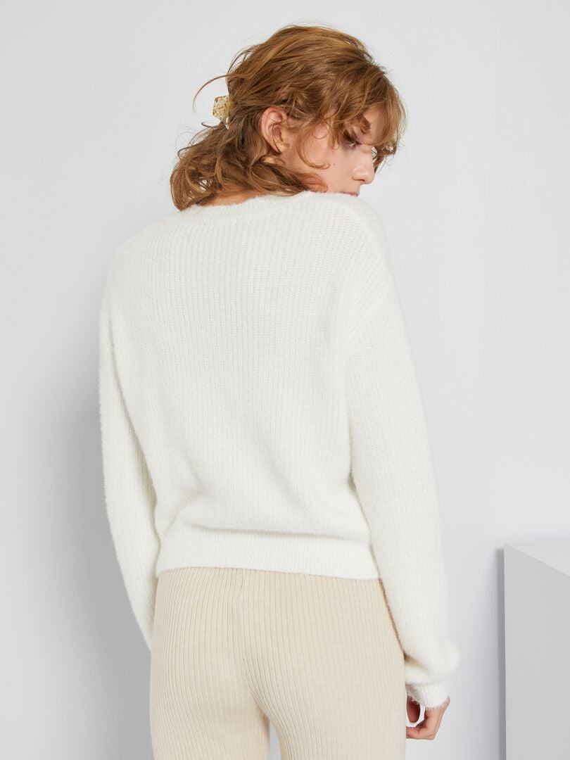 Jersey de punto suave blanco nieve Kiabi 12.00€