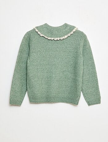 Jersey de punto suave con cuello Claudine