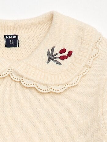 Jersey de punto suave con cuello Claudine