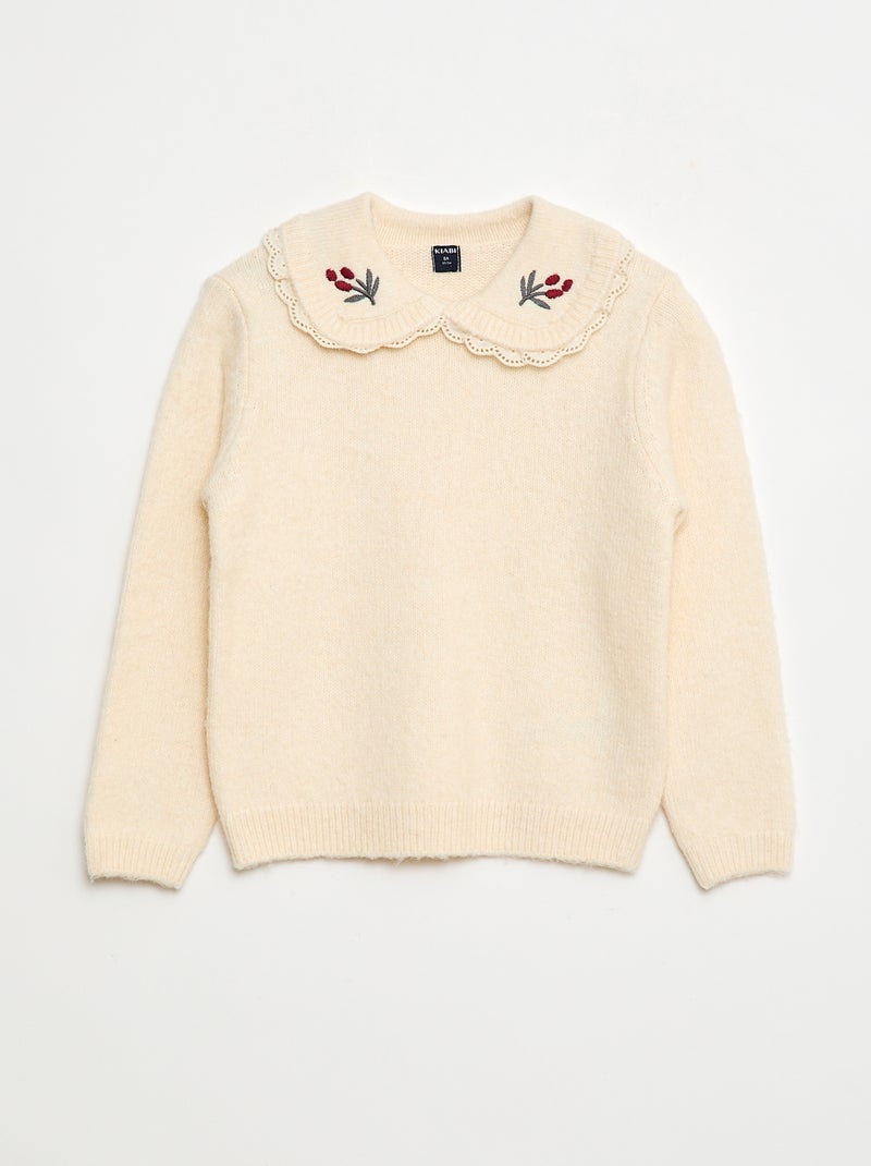 Jersey de punto suave con cuello Claudine Rosa - Kiabi