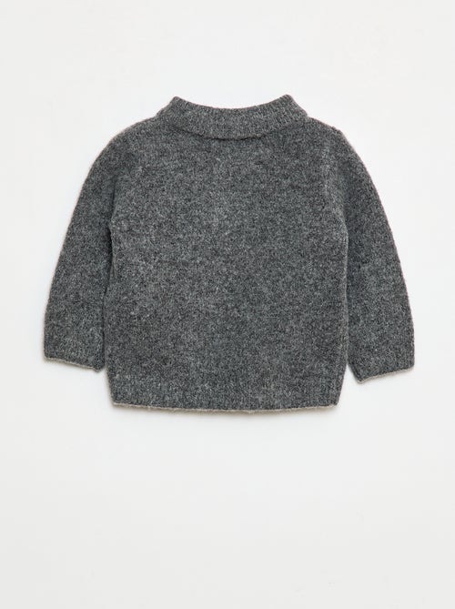 Jersey de punto suave con cuello polo abotonado - Kiabi