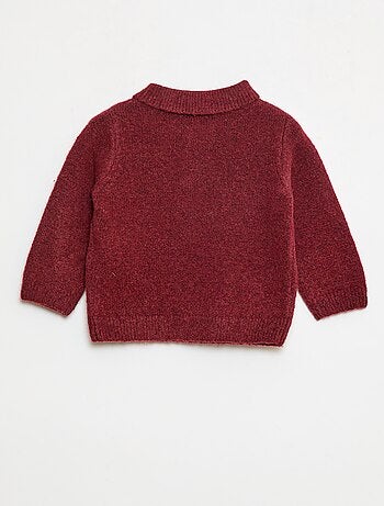 Jersey de punto suave con cuello polo abotonado