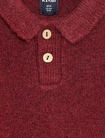 Jersey de punto suave con cuello polo abotonado