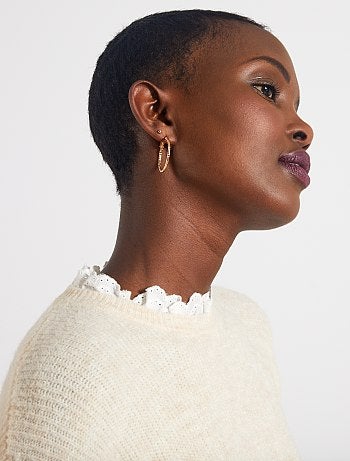 Jersey de punto suave cuello victoriano - Kiabi