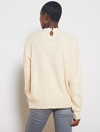 Jersey de punto suave cuello victoriano - Kiabi