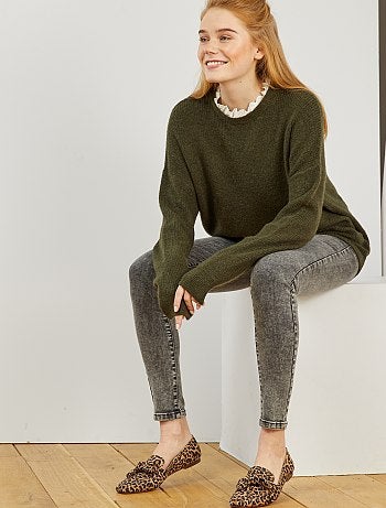 Jersey de punto suave cuello victoriano - Kiabi