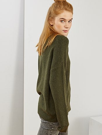 Jersey de punto suave cuello victoriano - Kiabi