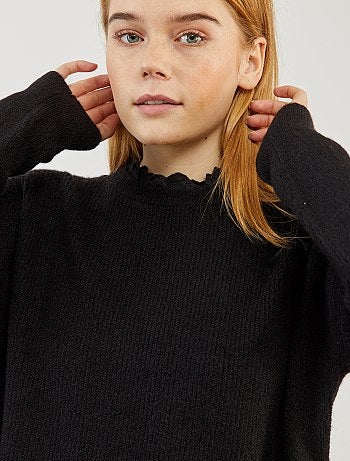 Jersey de punto suave cuello victoriano - Kiabi