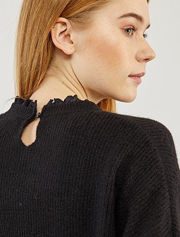 Jersey de punto suave cuello victoriano - Kiabi