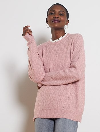 Jersey de punto suave cuello victoriano - Kiabi