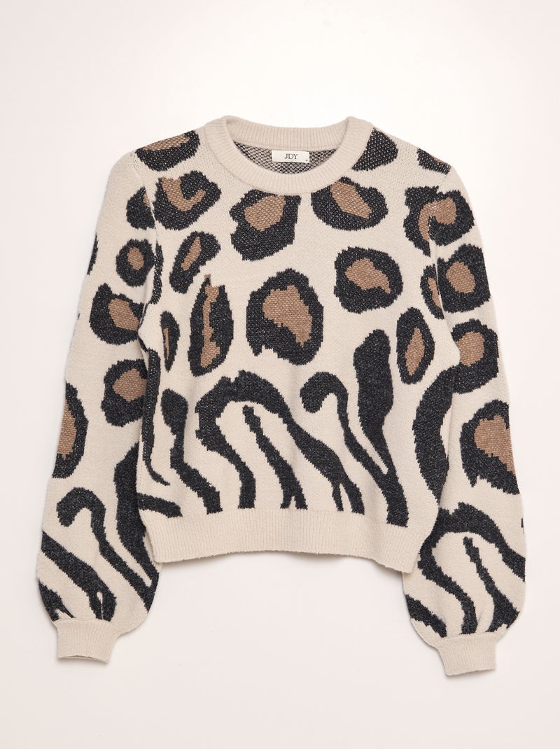 Jersey de punto suave leopardo 'JDY' BLANCO - Kiabi