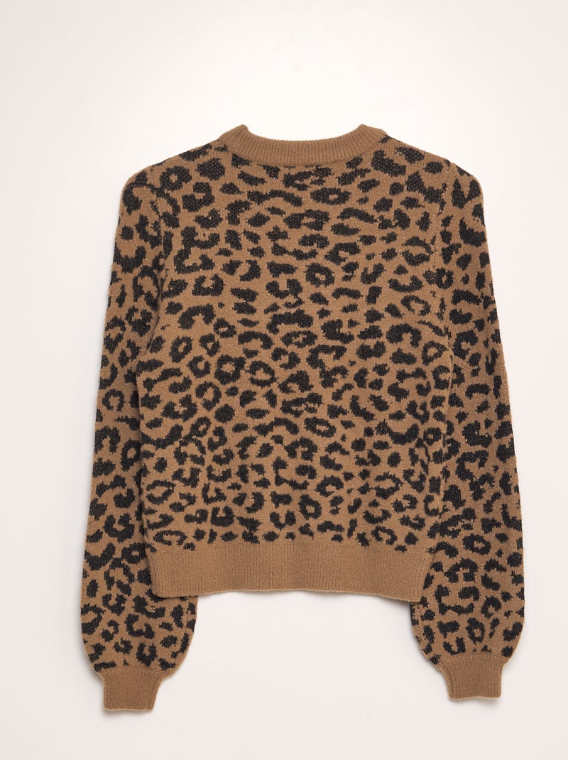 Jersey de punto suave leopardo 'JDY' MARRON - Kiabi