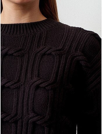 Jersey de punto texturizado con cuello redondo dilvin