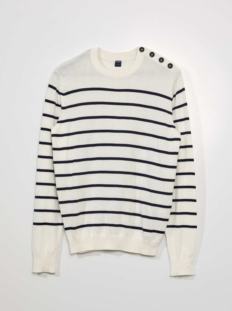 Jersey de punto tipo marinero BLANCO - Kiabi