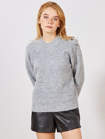 Jersey de punto torcido con botones - Kiabi