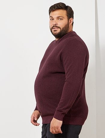 Tallas grandes hombre - Jersey de punto torcido orgánico - Kiabi