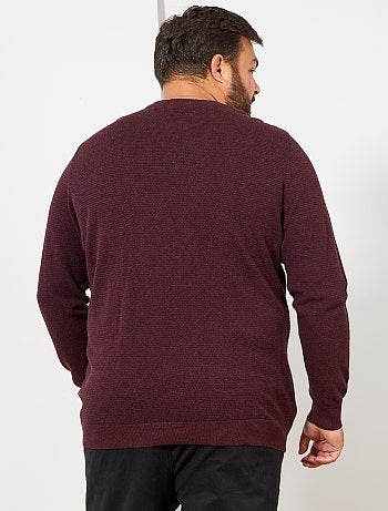 Tallas grandes hombre - Jersey de punto torcido orgánico - Kiabi