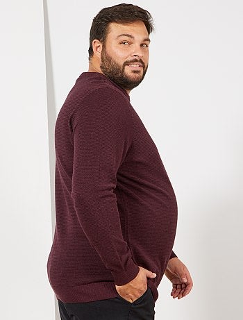 Tallas grandes hombre - Jersey de punto torcido orgánico - Kiabi