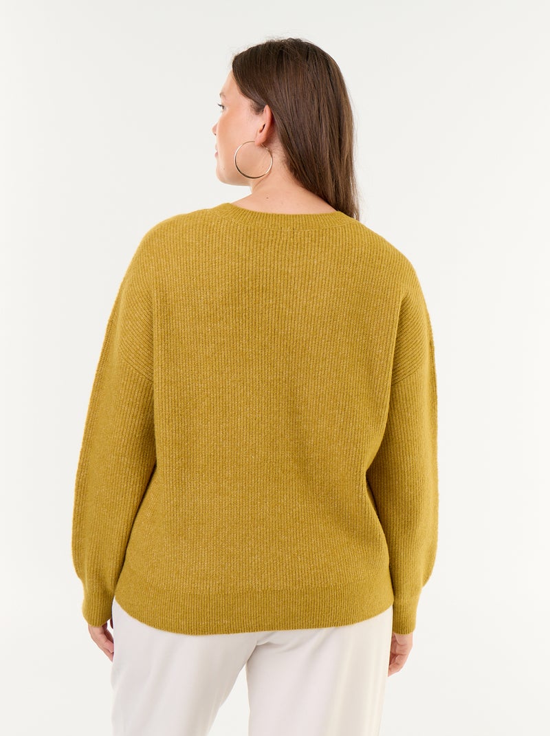 Jersey de punto trenzado Amarillo - Kiabi