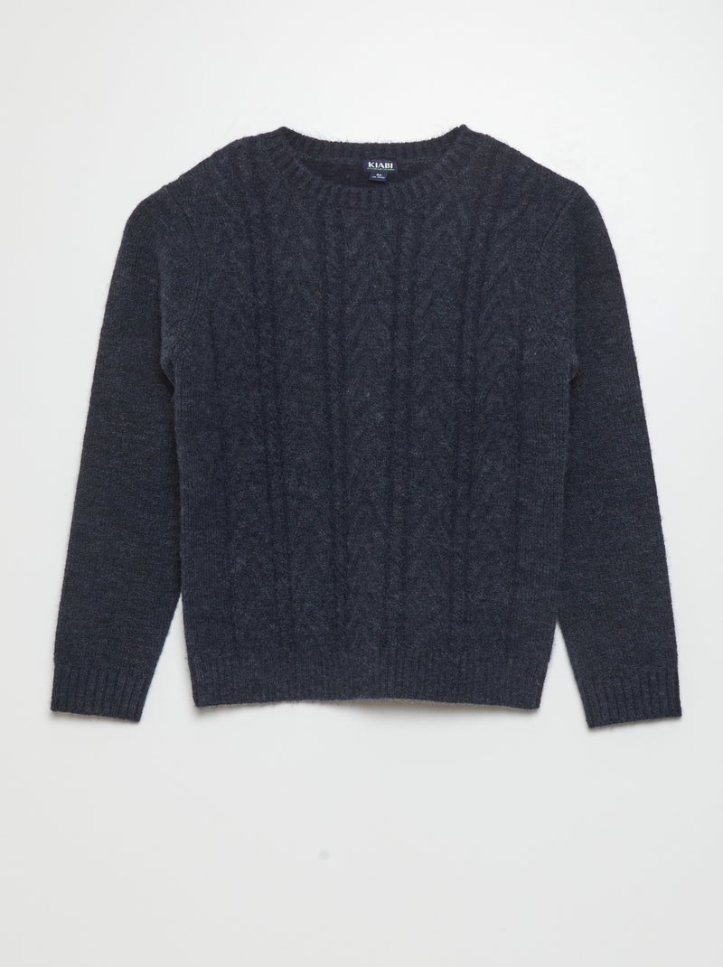 Jersey de punto trenzado AZUL - Kiabi