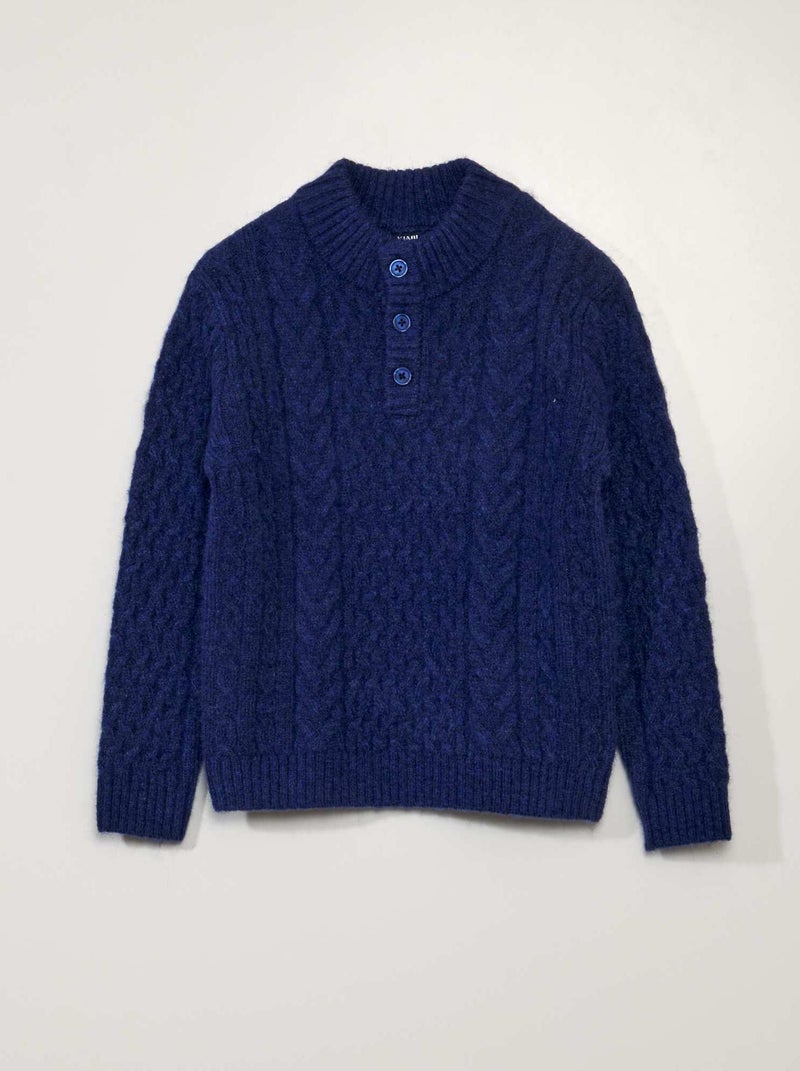 Jersey de punto trenzado AZUL - Kiabi