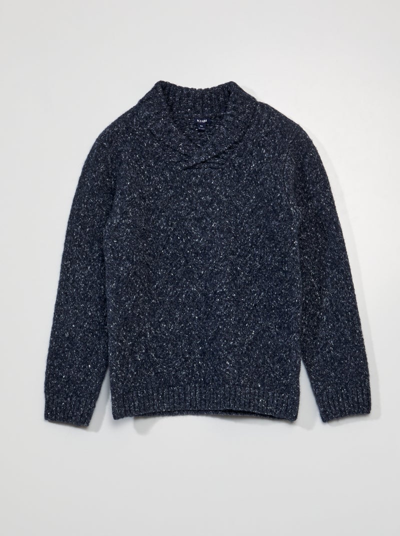 Jersey de punto trenzado AZUL - Kiabi