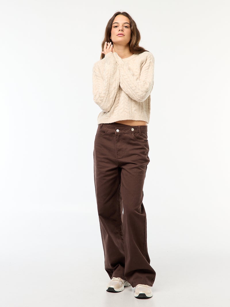 Jersey de punto trenzado Beige - Kiabi