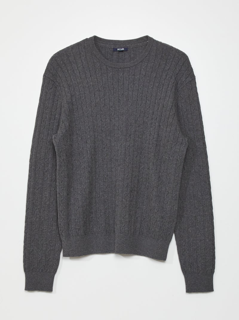 Jersey de punto trenzado Gris - Kiabi