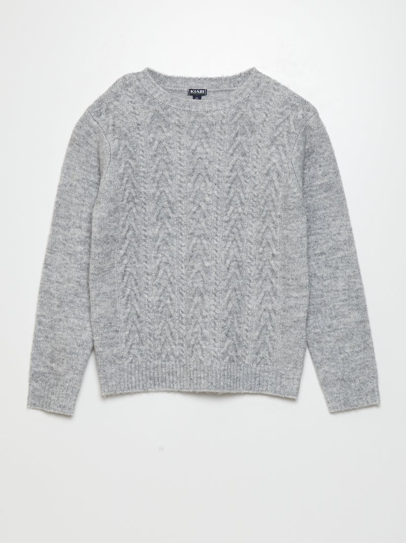 Jersey de punto trenzado GRIS - Kiabi