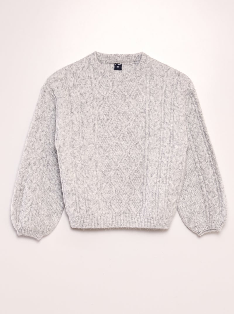 Jersey de punto trenzado GRIS - Kiabi
