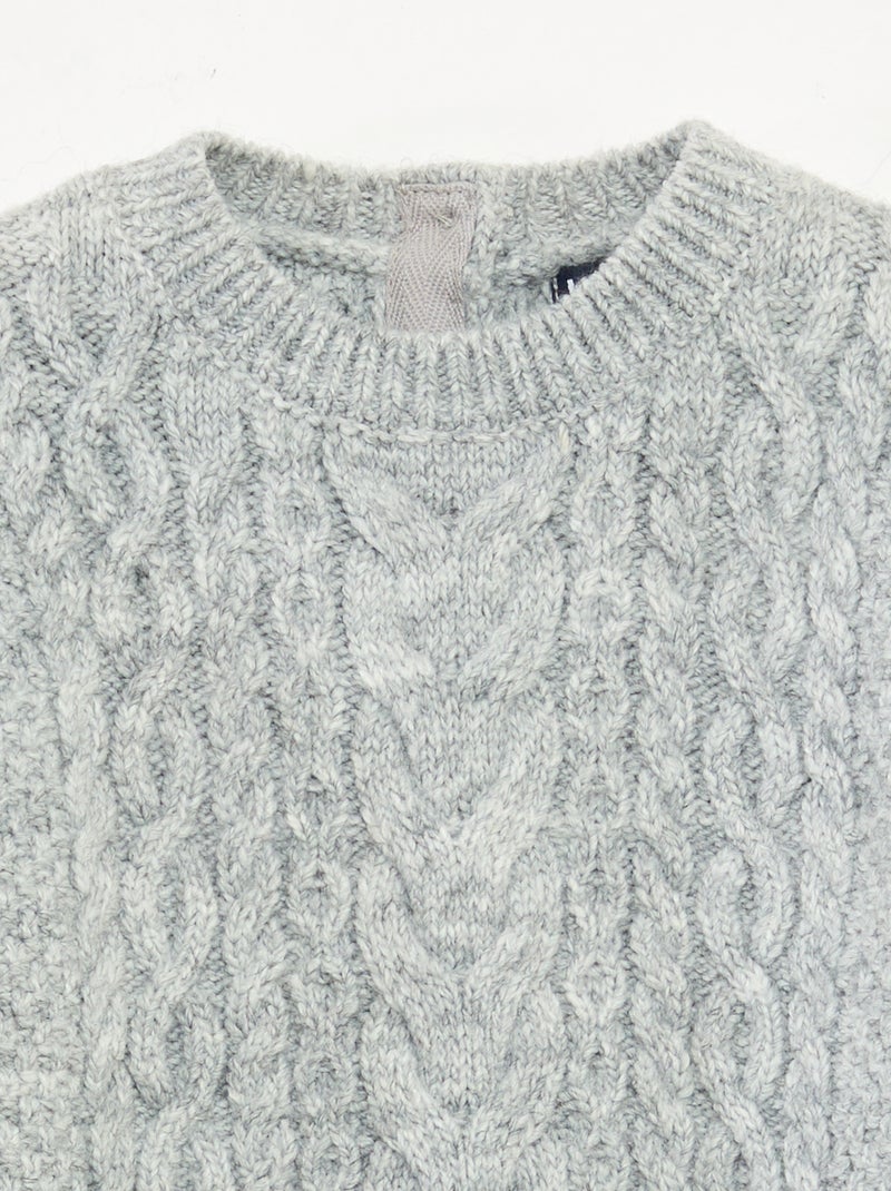 Jersey de punto trenzado Gris - Kiabi