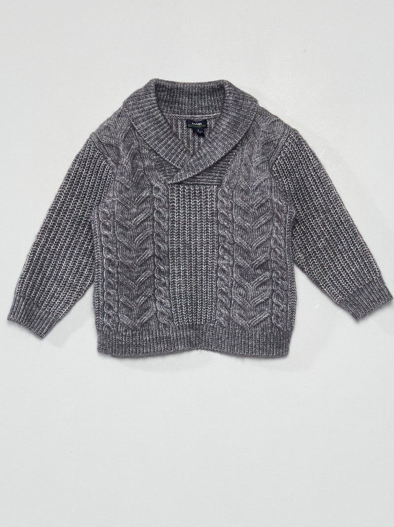 Jersey de Punto Trenzado con Cremallera