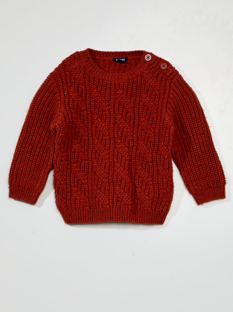 Jersey de punto trenzado MARRON - Kiabi
