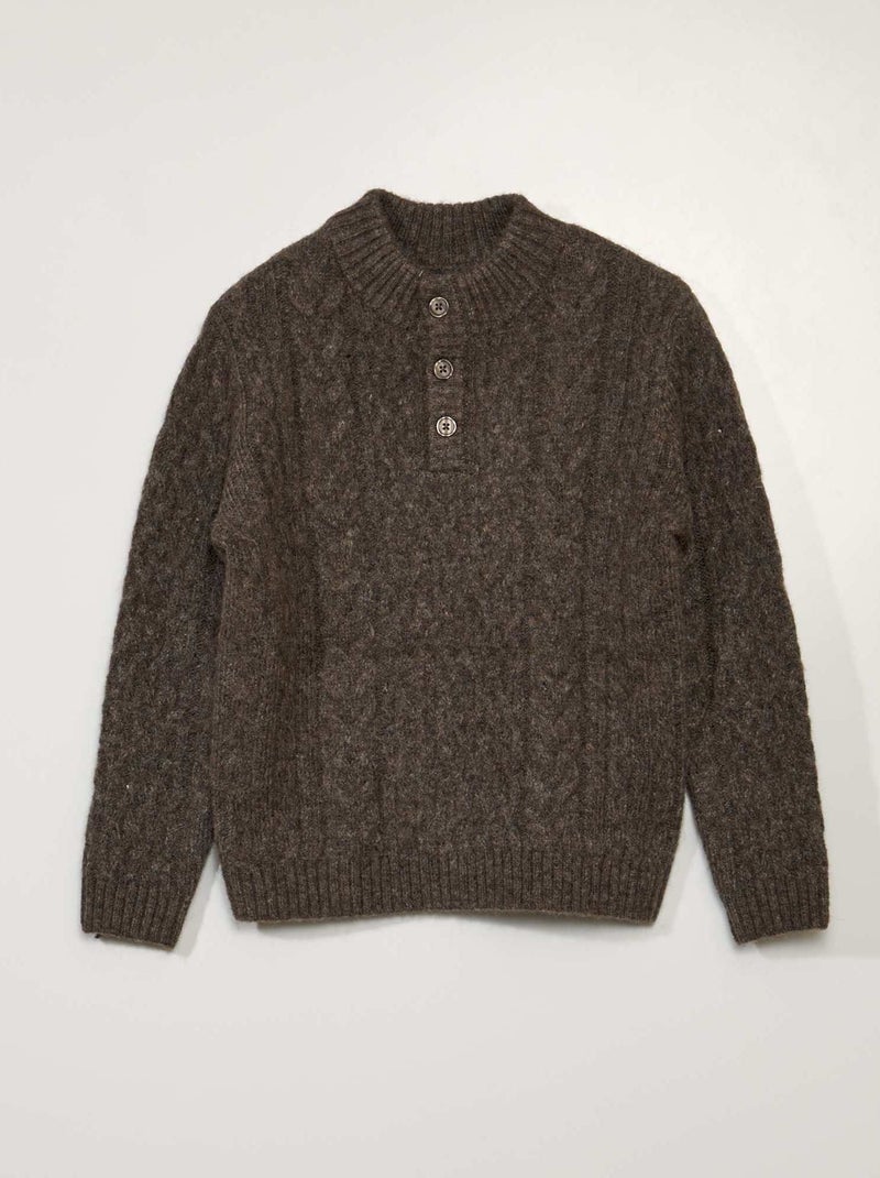 Jersey de punto trenzado MARRON - Kiabi