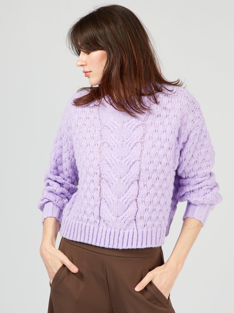 Jersey de punto trenzado PURPURA - Kiabi
