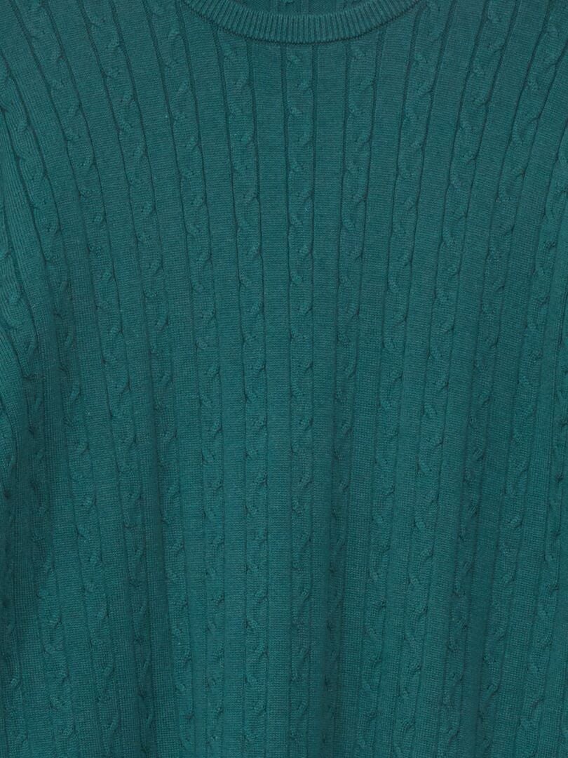 Jersey de punto trenzado verde gris - Kiabi