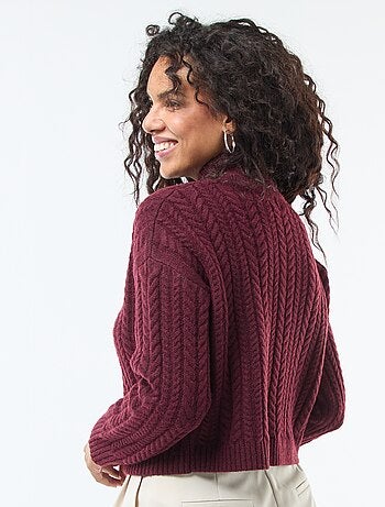 Jersey de punto trenzado y cuello alto