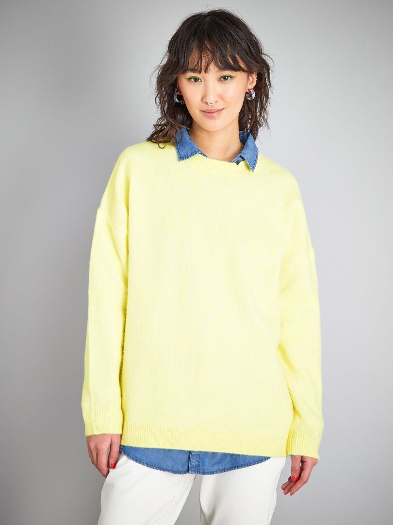Jersey de punto tricotado amarillo - Kiabi