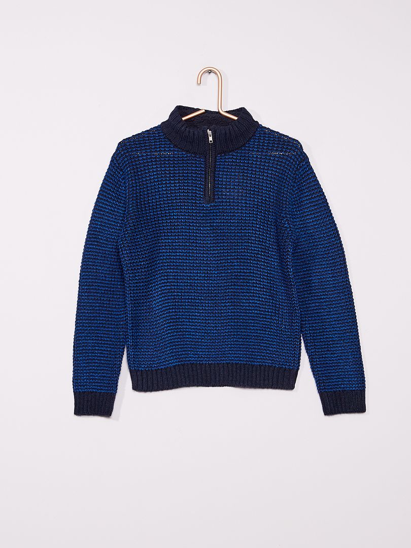 Jersey de punto tricotado azul - Kiabi