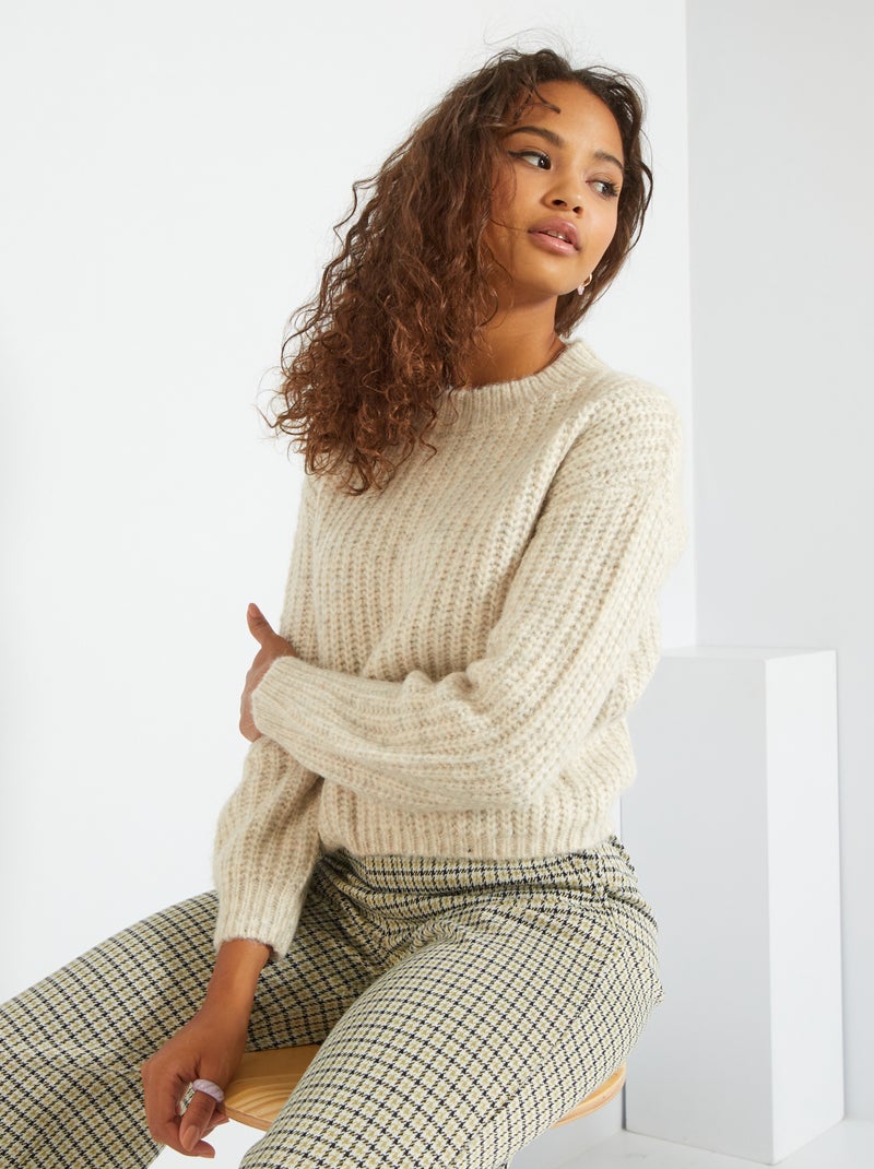 Jersey de punto tricotado BEIGE - Kiabi